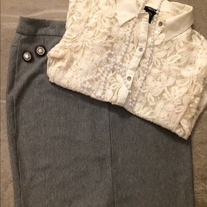 BOGO Stretchy lace cream blouse